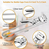 Bottle Opener Multifunctional Beer Adjustable Stainless Steel Jar Lid Gripper Au