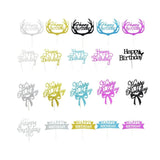 Happy Birthday Cake Topper Colour Printed Acrylic Party Decorations - Silver-Bowknot