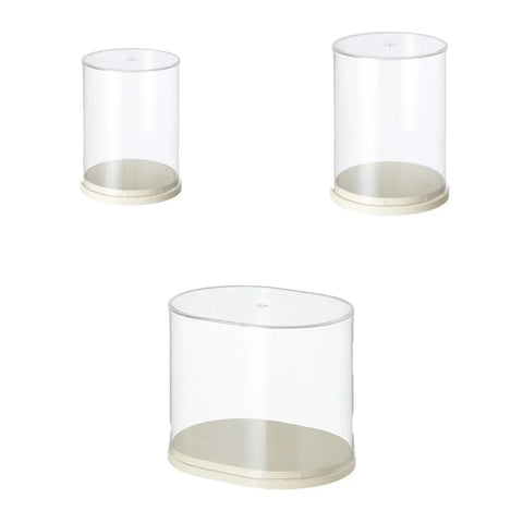 2pcs Clear Acrylic Display Case Transparent Box for Collectibles Dolls Figures - S