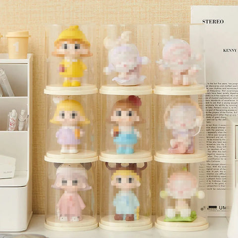 2pcs Clear Acrylic Display Case Transparent Box for Collectibles Dolls Figures - S