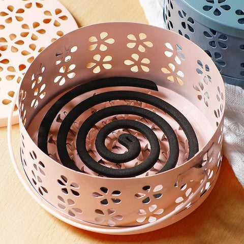 Iron Mosquito Incense Box Fireproof Tray Stand Indoor Household Incense Holder - Black