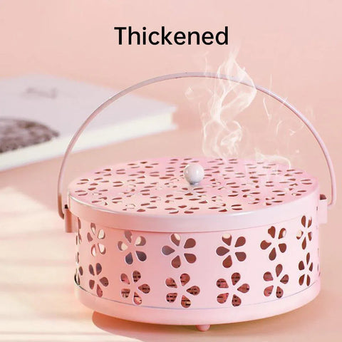 Iron Mosquito Incense Box Fireproof Tray Stand Indoor Household Incense Holder - Black