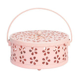 Iron Mosquito Incense Box Fireproof Tray Stand Indoor Household Incense Holder - Pink