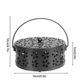 Iron Mosquito Incense Box Fireproof Tray Stand Indoor Household Incense Holder - Pink