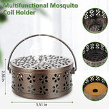 Iron Mosquito Incense Box Fireproof Tray Stand Indoor Household Incense Holder - Pink