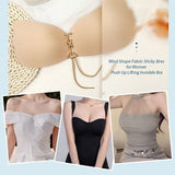 Strapless Backless Invisible Bra Push Up Stick On Silicone Lingerie Adjustable Nude - C