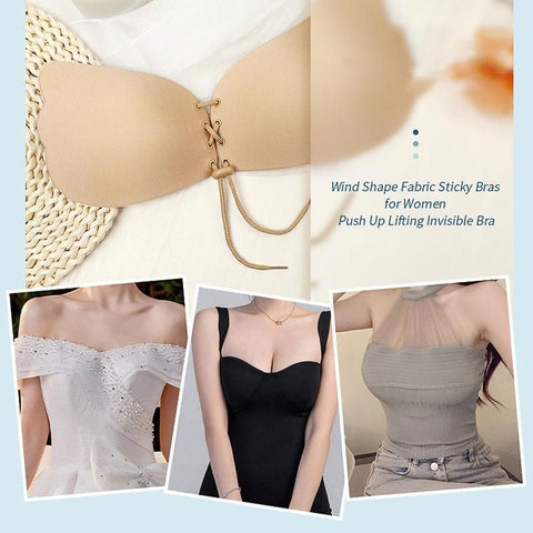 Strapless Backless Invisible Bra Push Up Stick On Silicone Lingerie Adjustable Nude - C