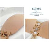 Strapless Backless Invisible Bra Push Up Stick On Silicone Lingerie Adjustable Nude - C