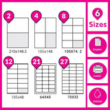 A4 Self Adhesive Sticker Paper Sheet Label Laser Inkjet Print Mailing Address - Brown Kraft*20 PCS