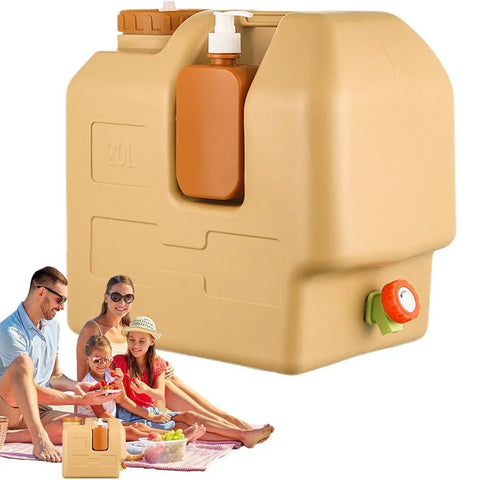 20L Outdoor Camping Portable Storage Bucket with Tap Drinking Water Container