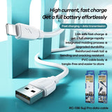 2.4A USB Fast Charger Phone Cable Data Cord For iPhone14 13 12 11Pro Max XR iPad - Black