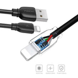 2.4A USB Fast Charger Phone Cable Data Cord For iPhone14 13 12 11Pro Max XR iPad - Black