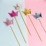 Happy Birthday Acrylic Cake Topper Cake Decoration Golden Silver Party - Colourful-Crown