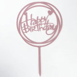 Happy Birthday Acrylic Cake Topper Cake Decoration Golden Silver Party - Colourful-Heart