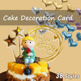 Happy Birthday Acrylic Cake Topper Cake Decoration Golden Silver Party - Black-Birthday(B)