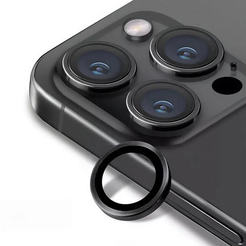 For iPhone 14/14 Plus Metal Camera Lens Glass Screen Protector - Black