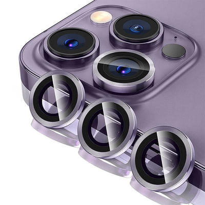 For iPhone 14/14 Plus Metal Camera Lens Glass Screen Protector - Purple