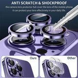 For iPhone 14/14 Plus Metal Camera Lens Glass Screen Protector - Purple