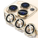 For iPhone 14/14 Plus Metal Camera Lens Glass Screen Protector - Gold