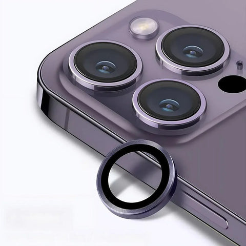 For iPhone 14/14 Plus Metal Camera Lens Glass Screen Protector - Gold
