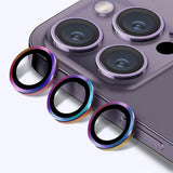 For iPhone 14/14 Plus Metal Camera Lens Glass Screen Protector - Rainbow
