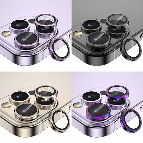 For iPhone 14/14 Plus Metal Camera Lens Glass Screen Protector - Rainbow