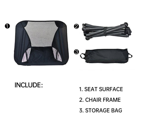 Outdoor Portable Lightweight Folding Camping Chair High Back Fishing Chair - White