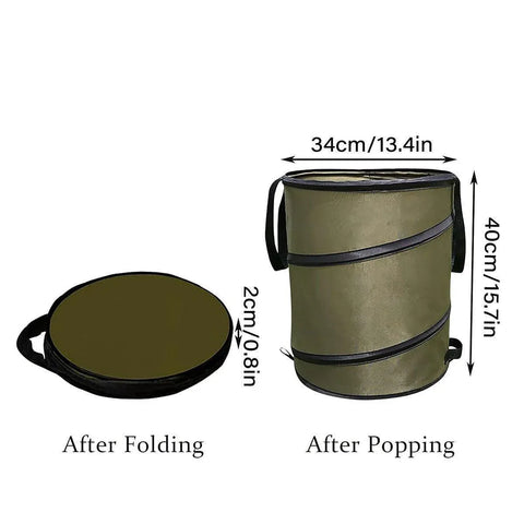 Folding Garden Leaf Bin Portable Outdoor Storage Bucket Camping Trash Can