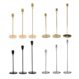 Set of 3 Decorative Candlestick Holder Candle Stand for Wedding / Dinner / Party - French Gold