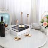 Set of 3 Decorative Candlestick Holder Candle Stand for Wedding / Dinner / Party - French Gold