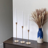Set of 3 Decorative Candlestick Holder Candle Stand for Wedding / Dinner / Party - French Gold