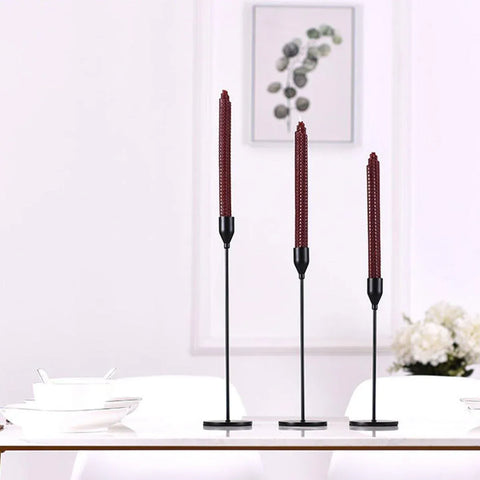 Set of 3 Decorative Candlestick Holder Candle Stand for Wedding / Dinner / Party - French Gold
