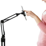 Hands Free Floor Stand Adjustable Bed Clip Holder For Tablet iPad iPhone Switch - 175cm White(Floor Cantilever Stand