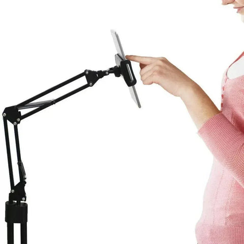 Hands Free Floor Stand Adjustable Bed Clip Holder For Tablet iPad iPhone Switch - 175cm White(Floor Cantilever Stand