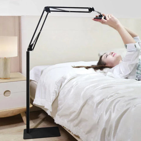 Hands Free Floor Stand Adjustable Bed Clip Holder For Tablet iPad iPhone Switch - 175cm White(Floor Cantilever Stand