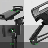 Hands Free Floor Stand Adjustable Bed Clip Holder For Tablet iPad iPhone Switch - 175cm White(Floor Cantilever Stand