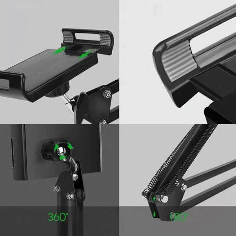 Hands Free Floor Stand Adjustable Bed Clip Holder For Tablet iPad iPhone Switch - 175cm White(Floor Cantilever Stand