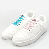 No Tie Locked Elastic Shoelace Shoe Lace Lazy Laces Sports Sneakers - Grey