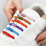 No Tie Locked Elastic Shoelace Shoe Lace Lazy Laces Sports Sneakers - Red