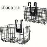 Foldable Bicycle Basket Front and Rear Hanging Storage Rack Bike Accessories - Black