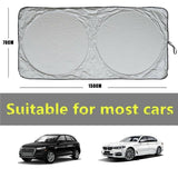 Car Windshield Sunshade Foldable 150×70cm UV Block Front Visor for SUV Van