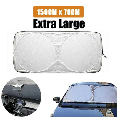 Car Windshield Sunshade Foldable 150×70cm UV Block Front Visor for SUV Van