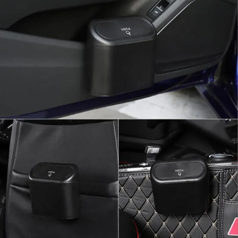 Mini Car Trash Bin with Lid Multifunction Rubbish Can for Vehicle Office Desktop Use