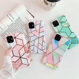 Rainbow Case for iPhone 14 13 12 11 Pro Max XR XS Marble Phone Shockproof Cover Silicone - For iphone 12Mini