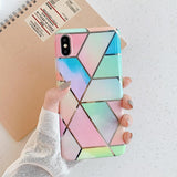 Rainbow Case for iPhone 14 13 12 11 Pro Max XR XS Marble Phone Shockproof Cover Silicone - For iphone 12Mini