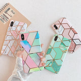 Rainbow Case for iPhone 14 13 12 11 Pro Max XR XS Marble Phone Shockproof Cover Silicone - For iphone 12Mini