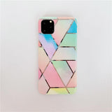 Rainbow Case for iPhone 14 13 12 11 Pro Max XR XS Marble Phone Shockproof Cover Silicone - For iphone 12Mini