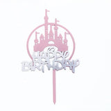 Up to 20pcs Princess Cake Topper Castle Cupcake Party Birthday Supplies Pink - 1pc