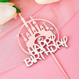 Up to 20pcs Princess Cake Topper Castle Cupcake Party Birthday Supplies Pink - 1pc