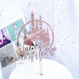 Up to 20pcs Princess Cake Topper Castle Cupcake Party Birthday Supplies Pink - 1pc